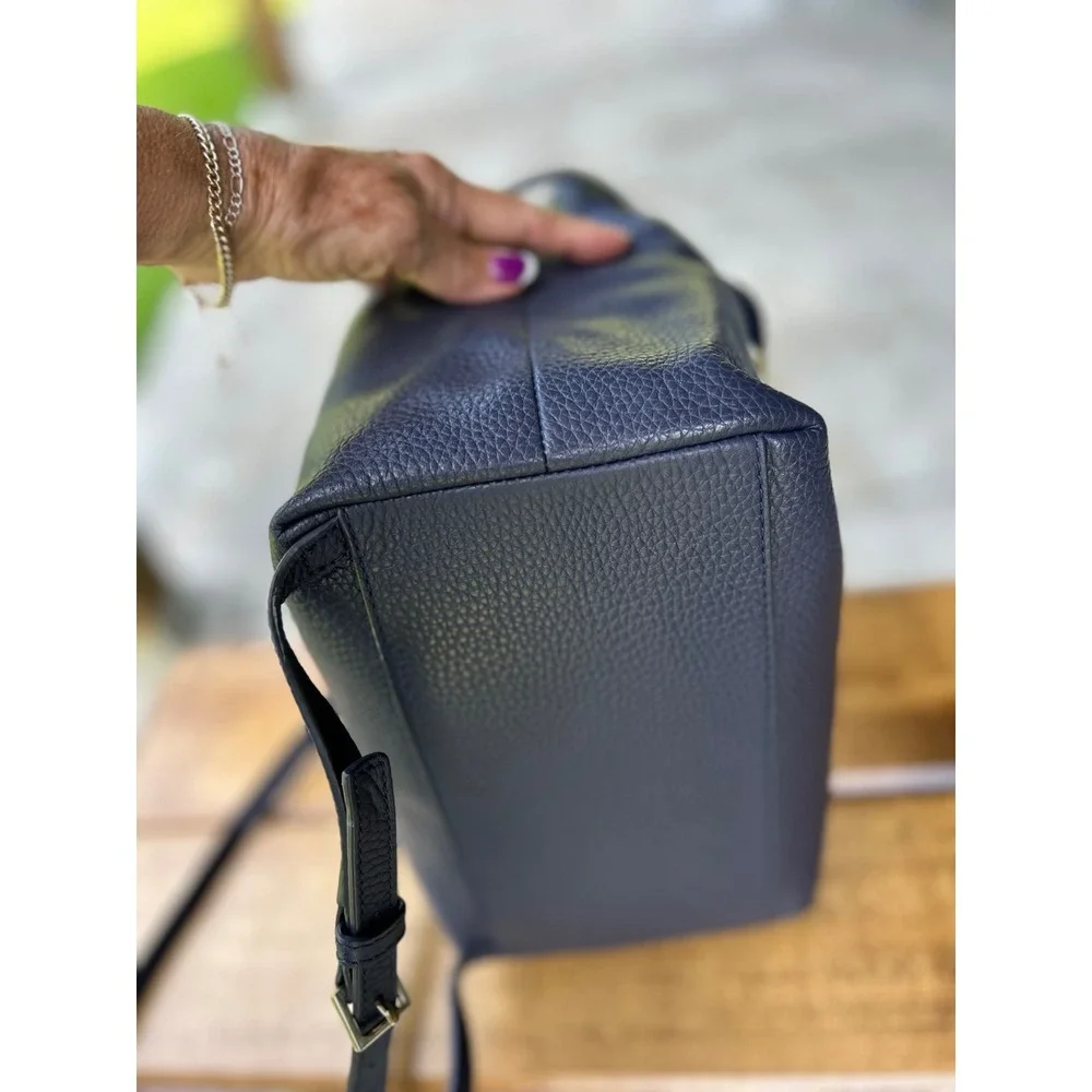 Kate Spade Chester Street Kacy Navy Pebbled Leather Backpack Tassel Bag